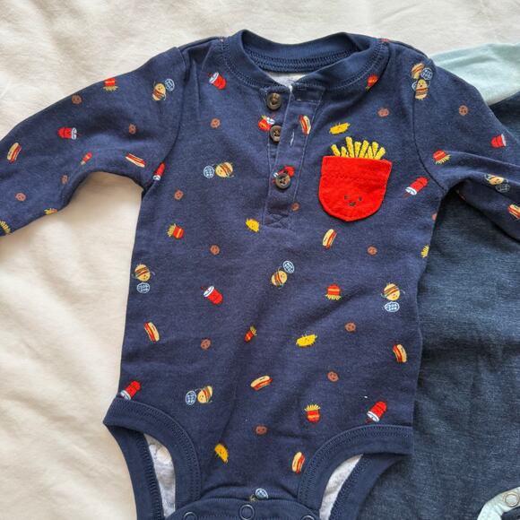 Baby Boy Bundle Carters 7 For All Mankind Western Outfit French Fries Size 3M - Picture 2 of 8